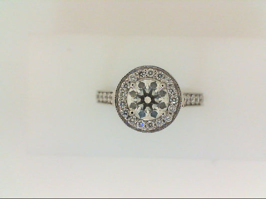Lady's White 18 Karat Diamond Solitarie Ring