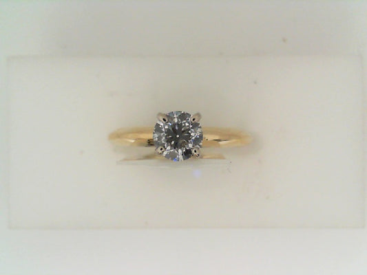 Maharaja Collection Round Diamond Solitaire Ring in 14K White Gold (0.50ctw)