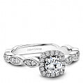 Maharaja Collection Round Diamond Engagement Ring in 14K White Gold (0.61ct)