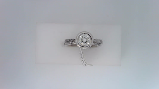 Maharaja Collection Round Diamond Swirl Ring in 14K White Gold (0.96tcw)