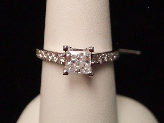 Maharaja Collection Round Diamond Semi-Mount Engagement Ring in 14K White Gold (0.77ct)