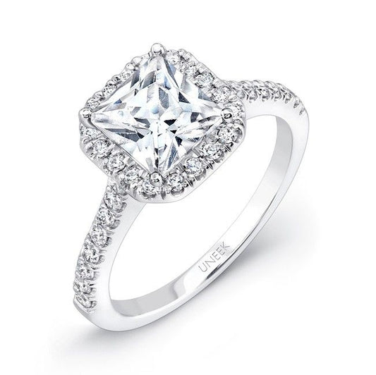 Maharaja Collection Round Diamond Semi-Mount Engagement Ring in 14K White Gold (0.44ct)