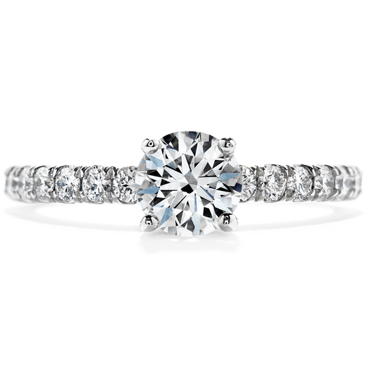 Maharaja Collection Heart On Fire Enrichment Solitaire Semi-Mount Engagement Ring in 14K White Gold (0.51ct)
