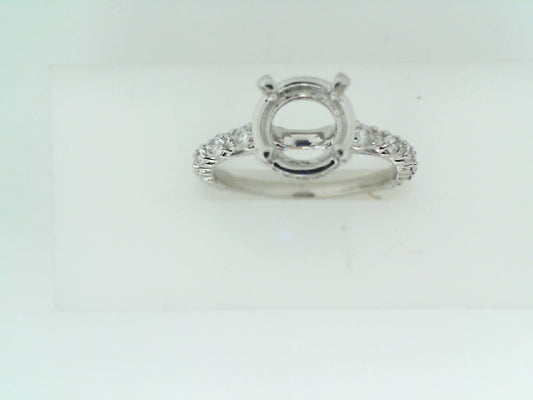 Maharaja Collection Round Diamond Semi-Mount Engagement Ring in 18K White Gold (1.95ct)