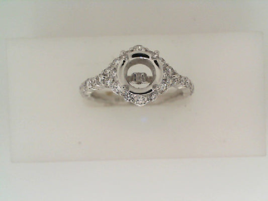 Maharaja Collection Oval Blue Sapphire and Round Diamond Ring in 18K White Gold (2.65ctw)