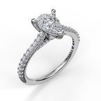 Maharaja Collection Round G/H Si1 Diamond Semi-Mount Engagement Ring in 14K White Gold (0.32ct)