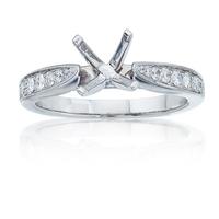 Maharaja Collection Round Diamond Semi-Mount Engagement Ring in 14K White Gold (0.25ct)