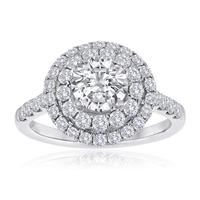 Maharaja Collection Round Diamond Semi-Mount Engagement Ring in 14K White Gold (1.00ctw)