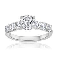 Maharaja Collection Round Diamond Semi-Mount Engagement Ring in 14K White Gold (0.40ct)