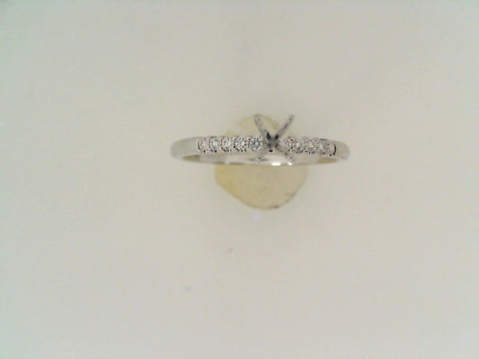 Maharaja Collection Round Diamond Semi-Mount Engagement Ring in 14K White Gold (0.10ctw)