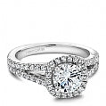Maharaja Collection Round Diamond Semi-Mount Engagement Ring in 14K White Gold (1.42tcw)