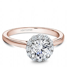 Maharaja Collection Round Diamond Semi-Mount Engagement Ring in 18K Rose Gold (1.26ctw)
