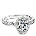 Maharaja Collection Round Diamond Semi-Mount Engagement Ring in 14K White Gold (0.57ctw)