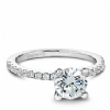Maharaja Collection Round Diamond Semi-Mount Engagement Ring in 14K White Gold (1.50tcw)
