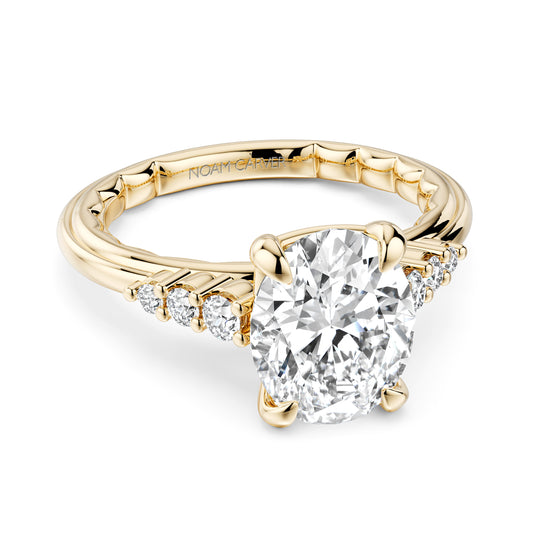 Maharaja Collection Luna Semi-Mount Engagement Ring with Round Diamonds in 14K Yellow Gold (0.17ctw)