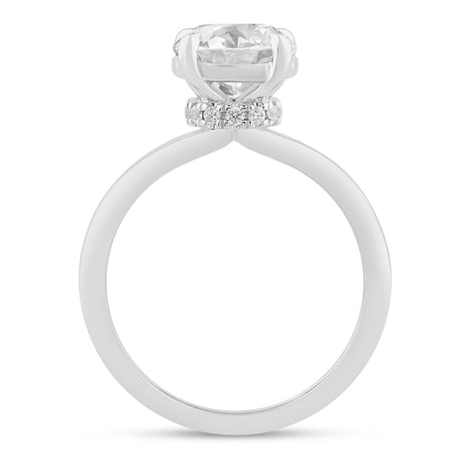 Maharaja Collection Round Diamond Semi-Mount Engagement Ring in 14K White Gold (0.10ctw)