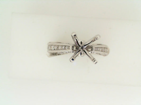 Lady's White 18 Karat Wedding Band With 20=0.36Tw Round Diamonds