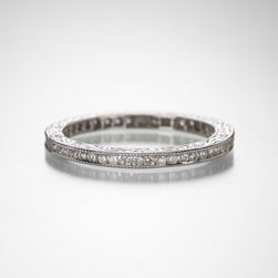 18K White Diamond White Gold Channel Set Band - Size 7
0.50 C