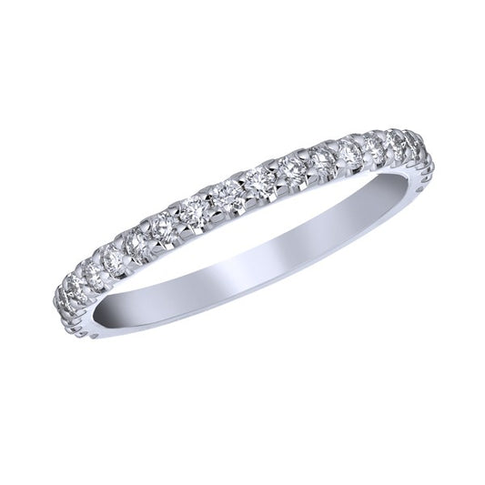 Maharaja Collection Round Diamond Wedding Band in 18K White Gold (0.50ctw)