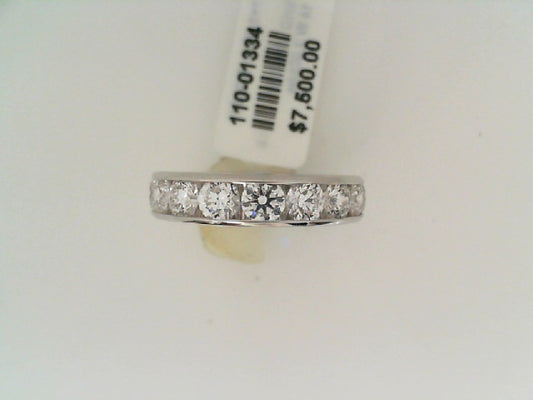 Maharaja Collection Round Diamond Channel Set Open End Wedding Band in 14K White Gold (2.00ctw)