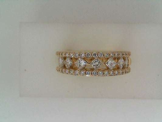 Maharaja Collection Princess and Round Diamond Point to Point Bracelet in 18K Yellow Gold (1.32ct)