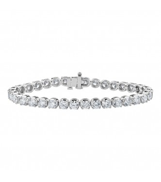 Maharaja Collection Round G/H Si1 Diamond Basket Shape Bracelet in 14K White Gold (6.00ctw)