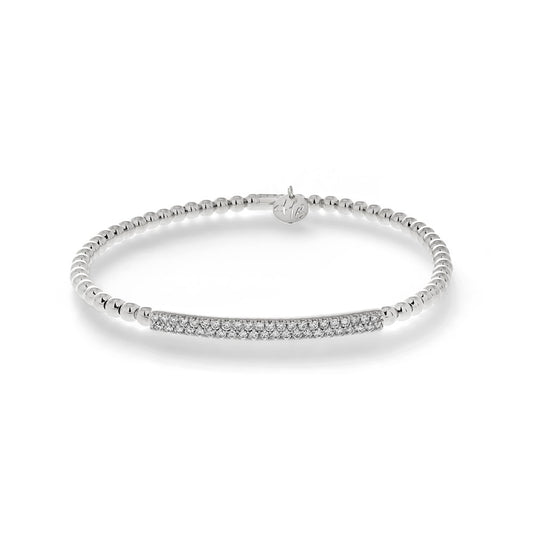 Maharaja Collection Tresore Stretch Bracelet with 0.41ctw Diamond in 18K White Gold (0.41ctw)