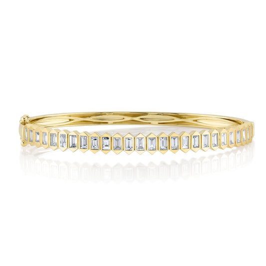 Maharaja Collection Baguette Diamond Bangle Bracelet in 14K Yellow Gold (1.70ctw)