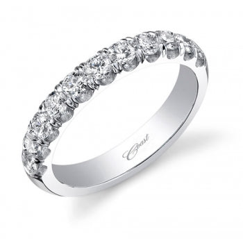 Lady's White 14 Karat Wedding Band With 0.74Tw Round G/H Si1 Diamonds