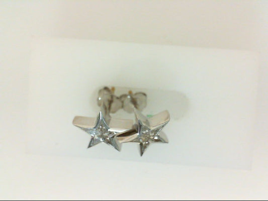 Maharaja Collection Star Stud Earrings with 0.80ct Diamond in 18K White Gold