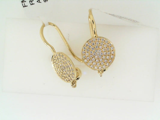 Maharaja Collection Round Diamond Disc Dangle Earrings in 18K Yellow Gold (0.54ctw)