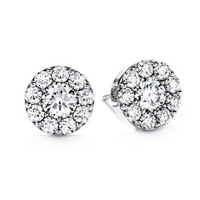 Maharaja Collection Round Diamond Stud Earrings in 18K White Gold (2.00tw)