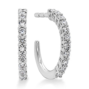 Maharaja Collection Hearts On Fire Signature Hoops in 18K White Gold (0.18ct)