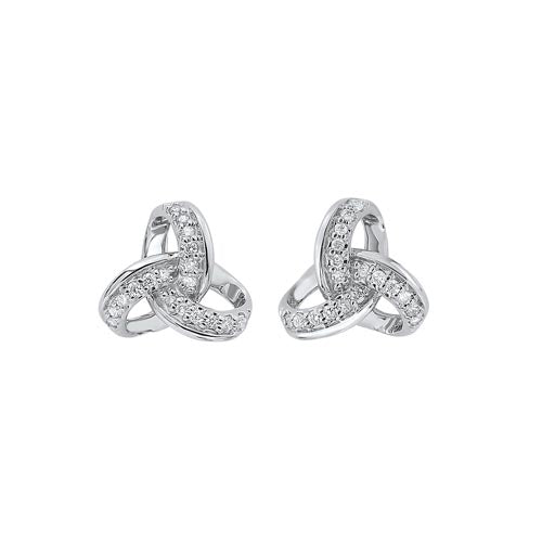 Maharaja Collection Diamond Illusion Earrings in 10K White Gold (0.10ctw)