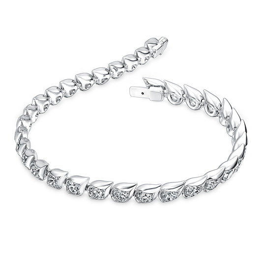 Maharaja Collection Hearts On Fire Droplet Diamond Bracelet 6.72ctw in 18K White Gold