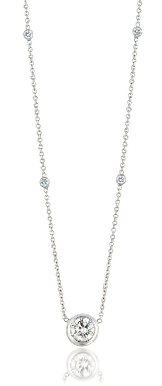 Maharaja Collection Round Diamond Necklace in 18K White Gold (0.97ctw)