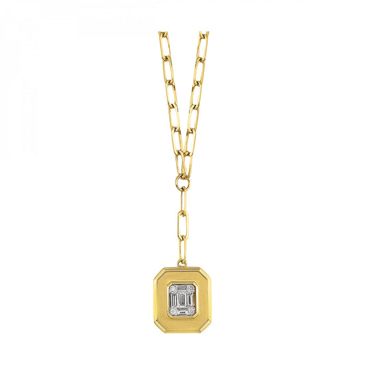 Maharaja Collection Baguette Diamond Paperclip Necklace in 14K Yellow Gold (0.14ctw)