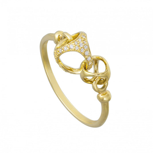 Maharaja Collection Round Diamond Ring in 18K Yellow Gold (0.13ct)