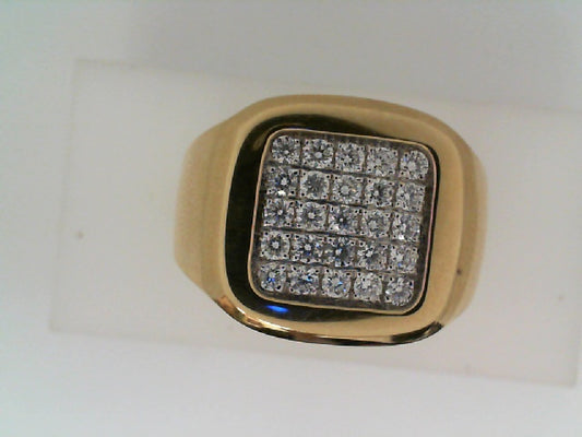 Maharaja Collection Round Diamond Men's Ring in 14K Yellow Gold (0.49ctw)