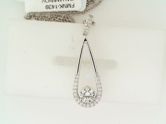 Maharaja Collection Round Diamond Pendant Necklace in 18K White Gold (0.42ct)