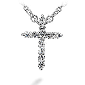 Maharaja Collection Signature Cross Pendant with 0.11Ctw Diamonds in 18Kt White Gold (0.11ctw)