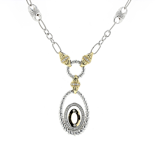 Maharaja Collection Piyaro Italian Pendant With H Color Vs Diamond Accents in Sterling Silver and 14K Yellow Gold (0.34ct)