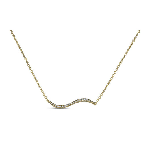 Maharaja Collection Wave Diamond Necklace in 14K Yellow Gold (0.07ctw)