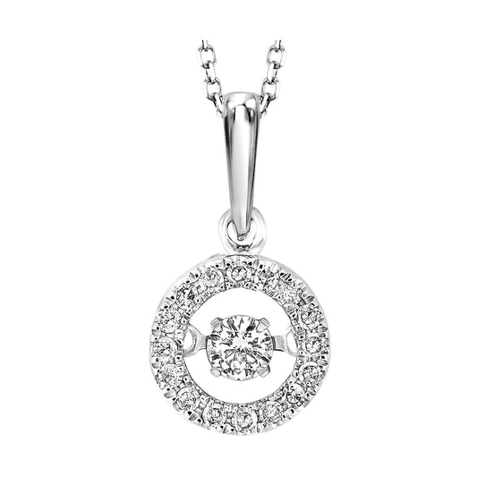 Maharaja Collection Dancing Diamond Necklace in 10K White Gold (0.20ctw)