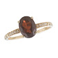 Maharaja Collection Oval Garnet and Round Diamond Ring in 14K Yellow Gold (1.54ct)