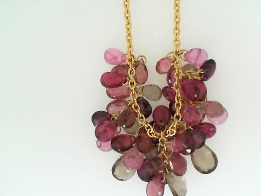Maharaja Collection Dew Cluster Necklace with Mixed Briolettes in 22K and 18K Gold