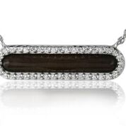 Maharaja Collection Hem Pendant with 0.50 Ct Diamond in 14K White Gold (0.50ctw)