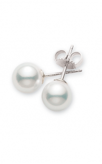 Maharaja Collection A+ Pearls Stud Earrings in 18K White Gold