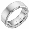 Maharaja Collection Blue Royale White Diamond Wedding Band in 14K White Gold (8mm)