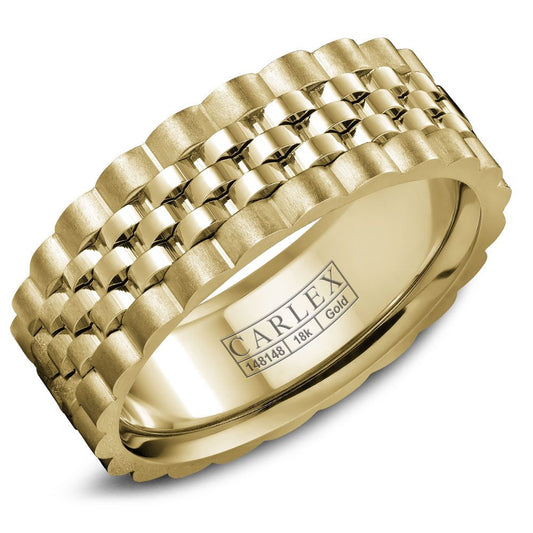 Maharaja Collection High Polish Center Luxury Men's Wedding Band in 14K White Gold (7.5mm Wide, 2.2mm Thick)